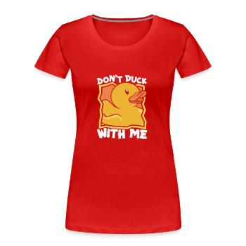 Canards en caoutchouc Salle de bain Canard jaune - T-shirt bio Premium Femme - rouge - Devant - Mia (176cm)