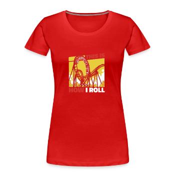 Roller Coaster Roller Coasters Amusement Park - Women's Premium Organic T-Shirt - red - Front - Mia (176cm)