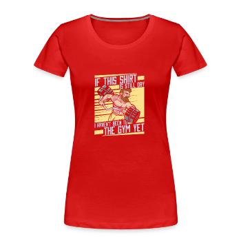 Gewichtheben Fitness Bodybuilding Gewichtheber - Frauen Premium Bio T-Shirt - Rot - Vorne - Mia (176cm)