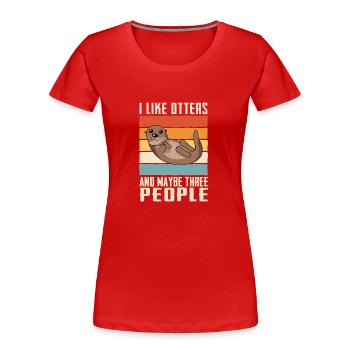 Otter Sea Otter - Women's Premium Organic T-Shirt - red - Front - Mia (176cm)