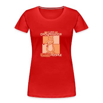 Marmot Marmots Rodent Animal Ground squirrel - Women's Premium Organic T-Shirt - red - Front - Mia (176cm)
