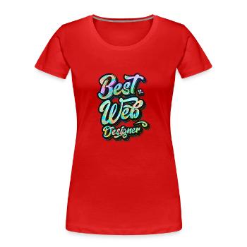 Meilleur concepteur Web - T-shirt bio Premium Femme - rouge - Devant - Mia (176cm)