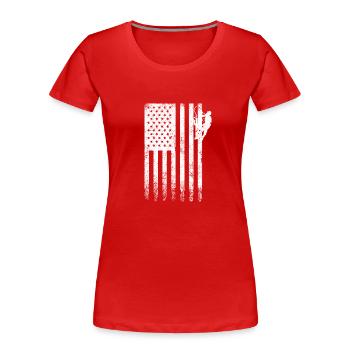 Lineman Electric Cable Power Pole Électricien - T-shirt bio Premium Femme - rouge - Devant - Mia (176cm)