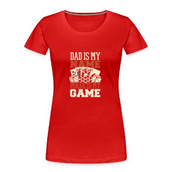 Poker Casino Texas Hold'em Pokerspieler - Frauen Premium Bio T-Shirt - Rot - Vorne - Mia (176cm)