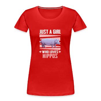 Hippo Hippo Animal - Women's Premium Organic T-Shirt - red - Front - Mia (176cm)