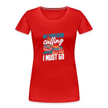 Pontonboot Kapitän Ponton Boote - Frauen Premium Bio T-Shirt - Rot - Vorne - Mia (176cm)