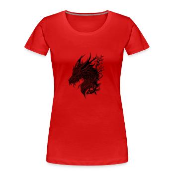 Evil Vintager Dragon en robe à échelle de nature - T-shirt bio Premium Femme - rouge - Devant - Mia (176cm)