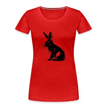 Geometrisches Häschen Süsses Geometrie Kaninchen - Frauen Premium Bio T-Shirt - Rot - Vorne - Mia (176cm)