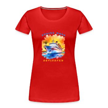 Mode croisière activé - Vacances en croisière - T-shirt bio Premium Femme - rouge - Devant - Mia (176cm)