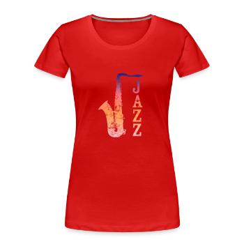 Jazz Musik - Frauen Premium Bio T-Shirt - Rot - Vorne - Mia (176cm)