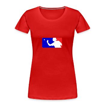 Beerpong Logo - Frauen Premium Bio T-Shirt - Rot - Vorne - Mia (176cm)