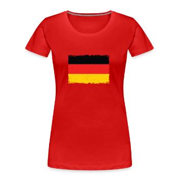 Grunge German flag - Women's Premium Organic T-Shirt - red - Front - Mia (176cm)