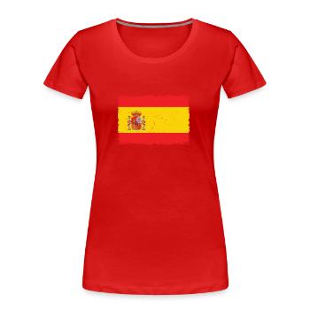 Flag Spain Grunge - Women's Premium Organic T-Shirt - red - Front - Mia (176cm)