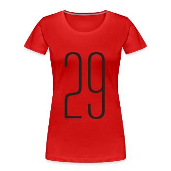29 - T-shirt bio Premium Femme - rouge - Devant - Mia (176cm)