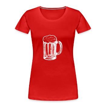 Chope de bière Beer - T-shirt bio Premium Femme - rouge - Devant - Mia (176cm)