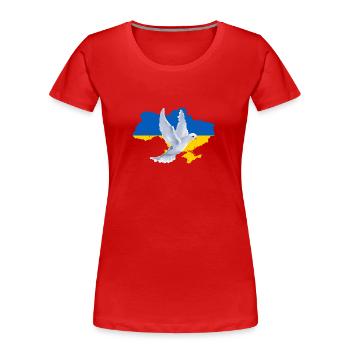 Map Ukrain - T-shirt bio Premium Femme - rouge - Devant - Mia (176cm)