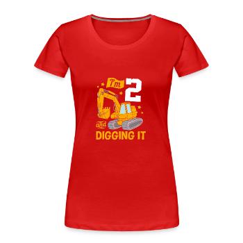 Baustelle Kindergeburtstag - Frauen Premium Bio T-Shirt - Rot - Vorne - Mia (176cm)