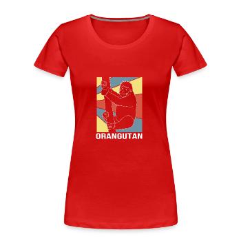 Orang Utan - Frauen Premium Bio T-Shirt - Rot - Vorne - Mia (176cm)
