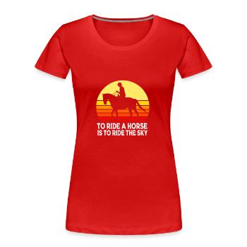 Saut d’obstacles Saut d’obstacles - T-shirt bio Premium Femme - rouge - Devant - Mia (176cm)