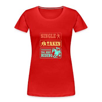 Saut d’obstacles Saut d’obstacles - T-shirt bio Premium Femme - rouge - Devant - Mia (176cm)