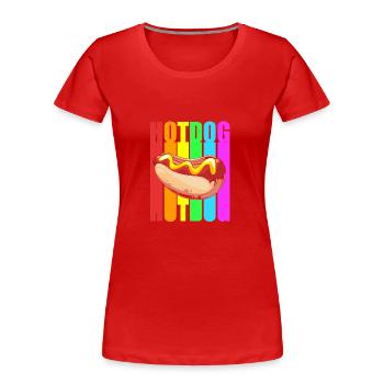 Hot Dog Imbiss - Frauen Premium Bio T-Shirt - Rot - Vorne - Mia (176cm)