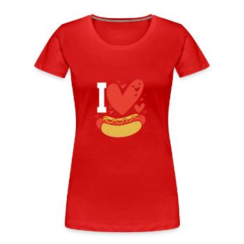 Hot Dog Imbiss - Frauen Premium Bio T-Shirt - Rot - Vorne - Mia (176cm)