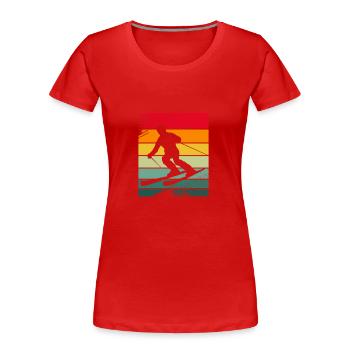 Ski Skiurlaub - Frauen Premium Bio T-Shirt - Rot - Vorne - Mia (176cm)