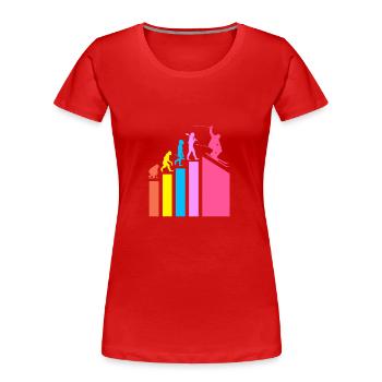 Ski Skiurlaub - Frauen Premium Bio T-Shirt - Rot - Vorne - Mia (176cm)