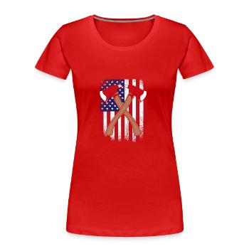 Pompier Pompier - T-shirt bio Premium Femme - rouge - Devant - Mia (176cm)