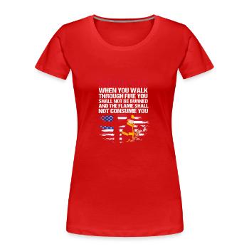 Pompier Pompier - T-shirt bio Premium Femme - rouge - Devant - Mia (176cm)