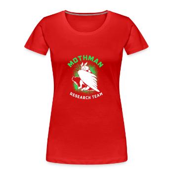 Mottenmann - Frauen Premium Bio T-Shirt - Rot - Vorne - Mia (176cm)