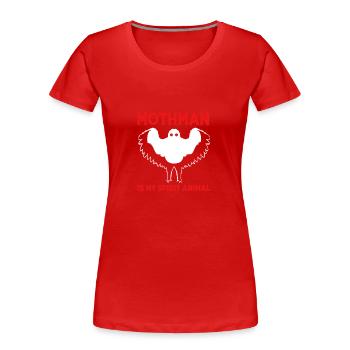 Mottenmann - Frauen Premium Bio T-Shirt - Rot - Vorne - Mia (176cm)