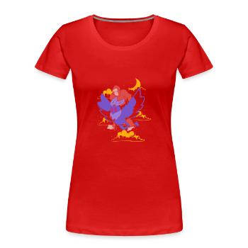 Mottenmann - Frauen Premium Bio T-Shirt - Rot - Vorne - Mia (176cm)