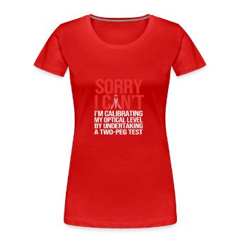 Géomètre - T-shirt bio Premium Femme - rouge - Devant - Mia (176cm)