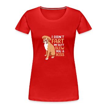 Chien Boxer - T-shirt bio Premium Femme - rouge - Devant - Mia (176cm)