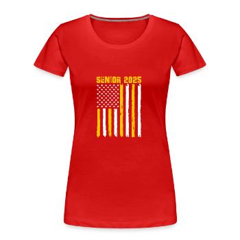 Klasse von 2025 Abi Abiturient Abitur 2025 - Frauen Premium Bio T-Shirt - Rot - Vorne - Mia (176cm)