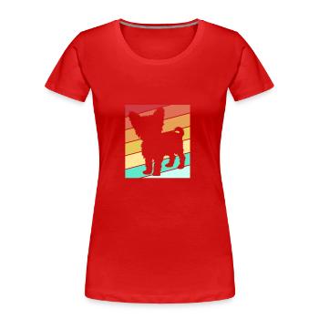 Yorkshire Terrier - T-shirt bio Premium Femme - rouge - Devant - Mia (176cm)