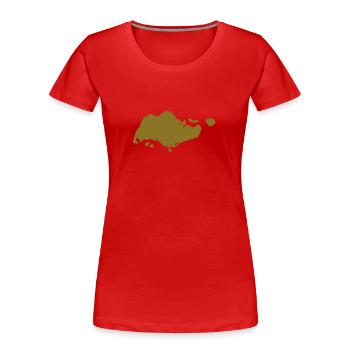 Singapur - Frauen Premium Bio T-Shirt - Rot - Vorne - Mia (176cm)