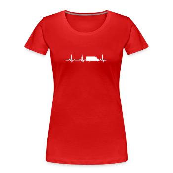 Ekg, Herzschlag, Wohnmobil - Frauen Premium Bio T-Shirt - Rot - Vorne - Mia (176cm)