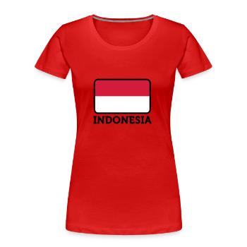 Nationalflagge von Indonesien - Frauen Premium Bio T-Shirt - Rot - Vorne - Mia (176cm)