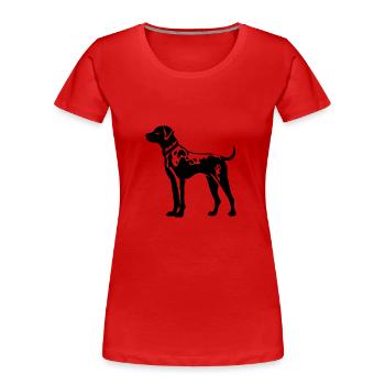 Chien dalmatien - T-shirt bio Premium Femme - rouge - Devant - Mia (176cm)