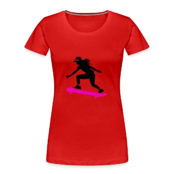 Skateboard Femme Symbole Skateboard - T-shirt bio Premium Femme - rouge - Devant - Mia (176cm)