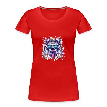 Fête de la bière Wolf - T-shirt bio Premium Femme - rouge - Devant - Mia (176cm)
