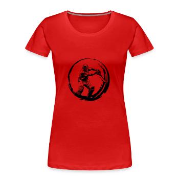 Cricket Silhouette - Frauen Premium Bio T-Shirt - Rot - Vorne - Mia (176cm)