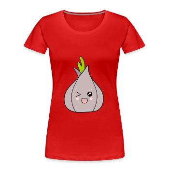 Zwiebel Knoblauch Kostüm Fasching Karneval Gemüse - Frauen Premium Bio T-Shirt - Rot - Vorne - Mia (176cm)