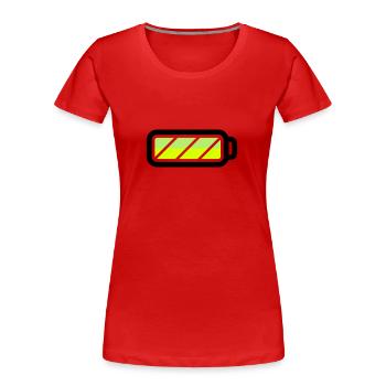 battery - Frauen Premium Bio T-Shirt - Rot - Vorne - Mia (176cm)