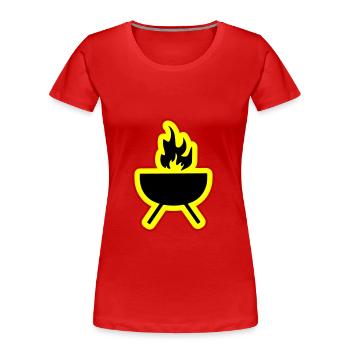 Grill Symbol Grilling - Women's Premium Organic T-Shirt - red - Front - Mia (176cm)