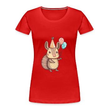 Armadillo Anniversaire Bébé - T-shirt bio Premium Femme - rouge - Devant - Mia (176cm)