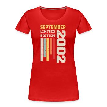September 2002 Birthday Gift September 2002 - Women's Premium Organic T-Shirt - red - Front - Mia (176cm)