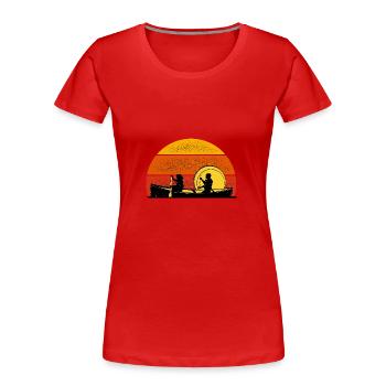 Vintage Kajak Kanu Retro - Frauen Premium Bio T-Shirt - Rot - Vorne - Mia (176cm)